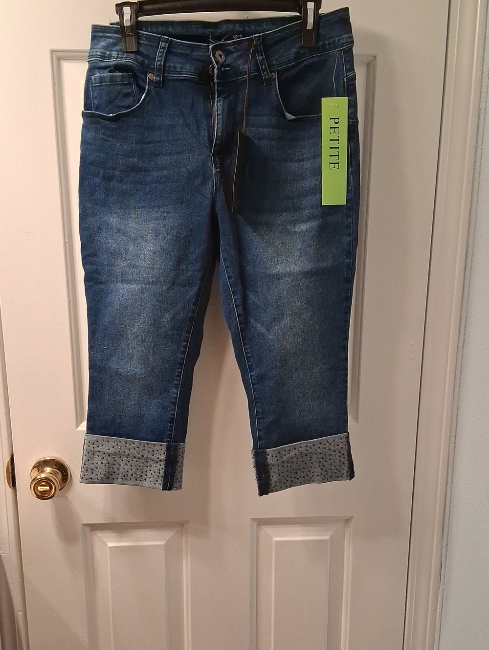 Petite Dark Blue Cropped SANDPIPER Jeans - Classic Denim Capris